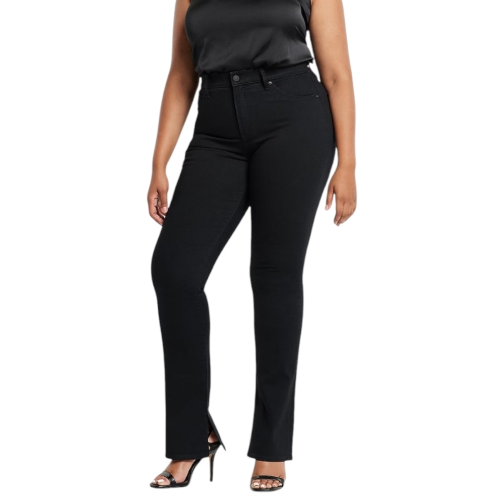 Express Skyscraper Mid Rise Jeans Womens 2R Double Black Denim Pants - Picture 6 of 9